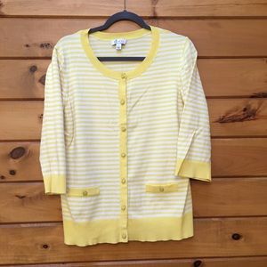 Yellow n White striped D & Co Yellow Sweater